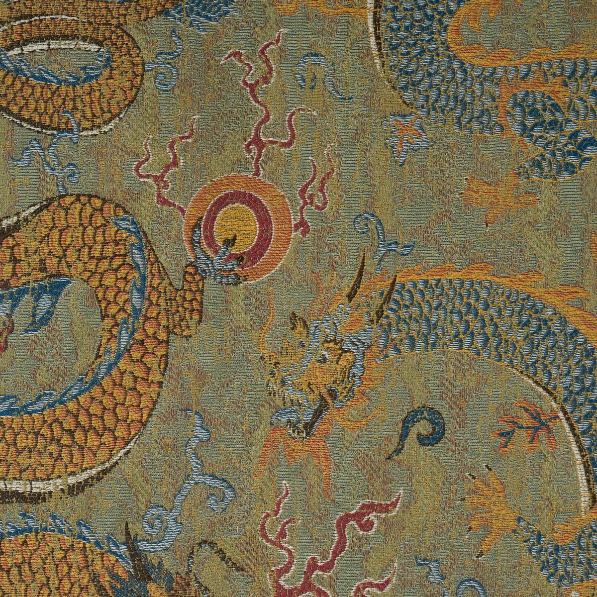 Schumacher Serpentine Dragon Multi Fabric