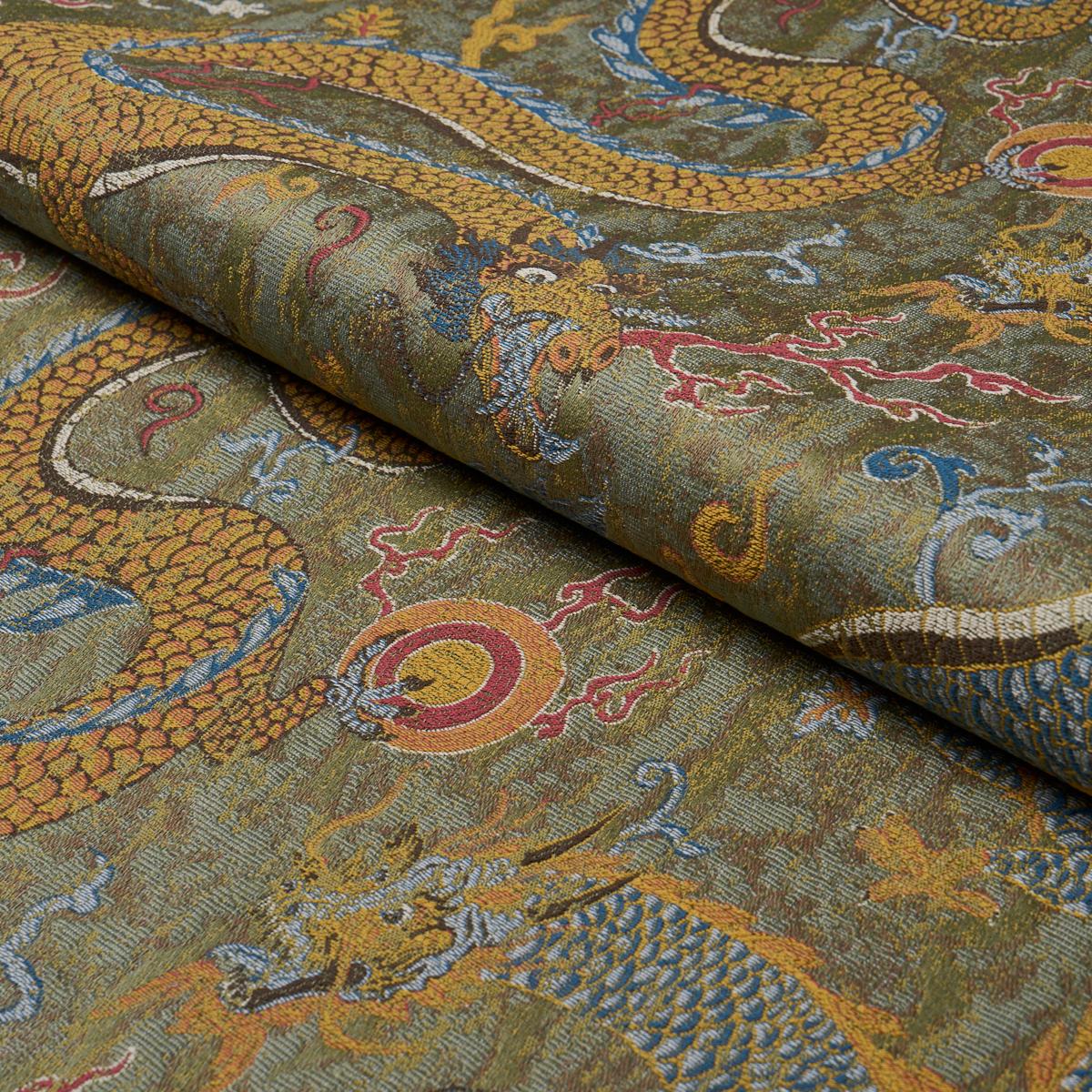 Schumacher Serpentine Dragon Multi Fabric
