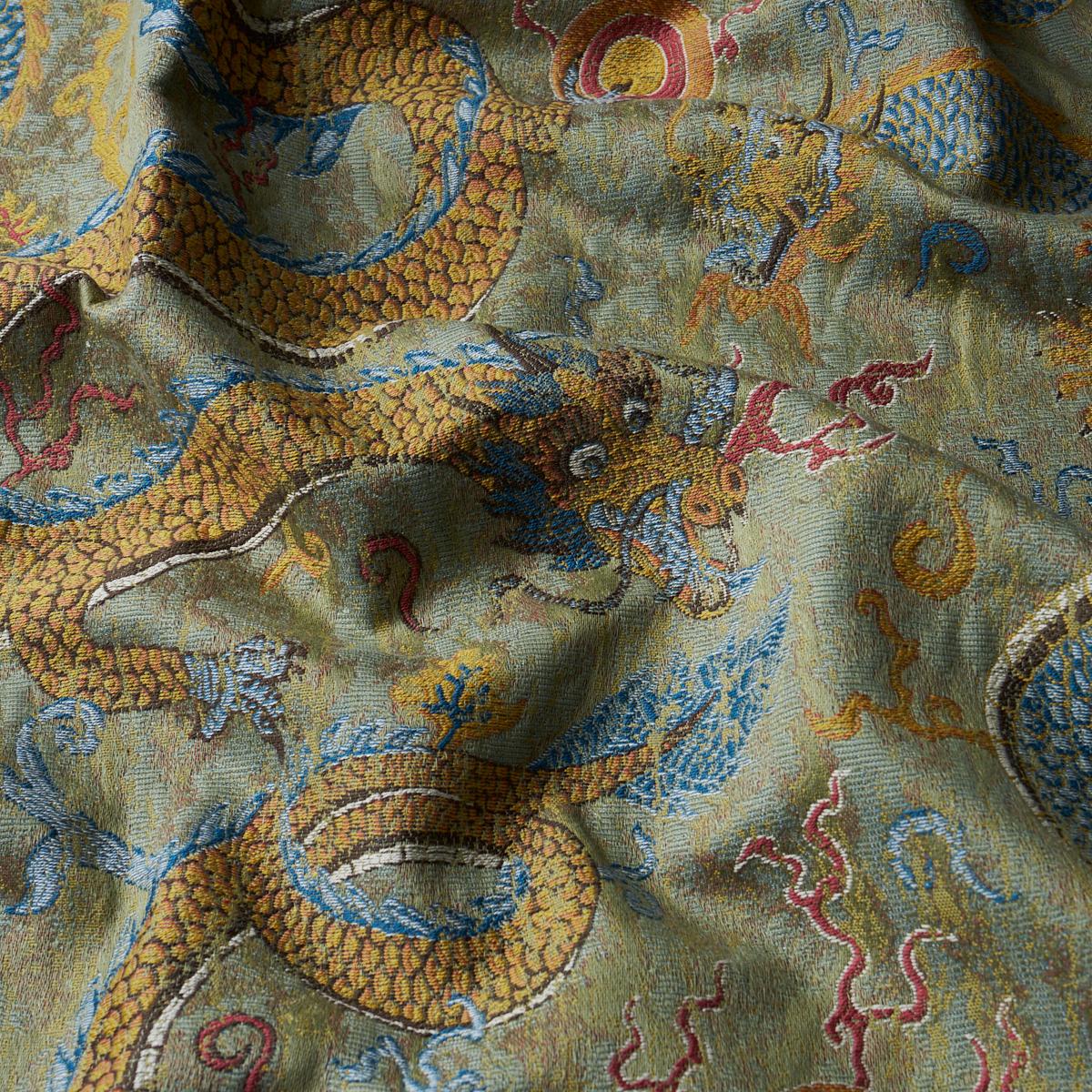 Schumacher Serpentine Dragon Multi Fabric
