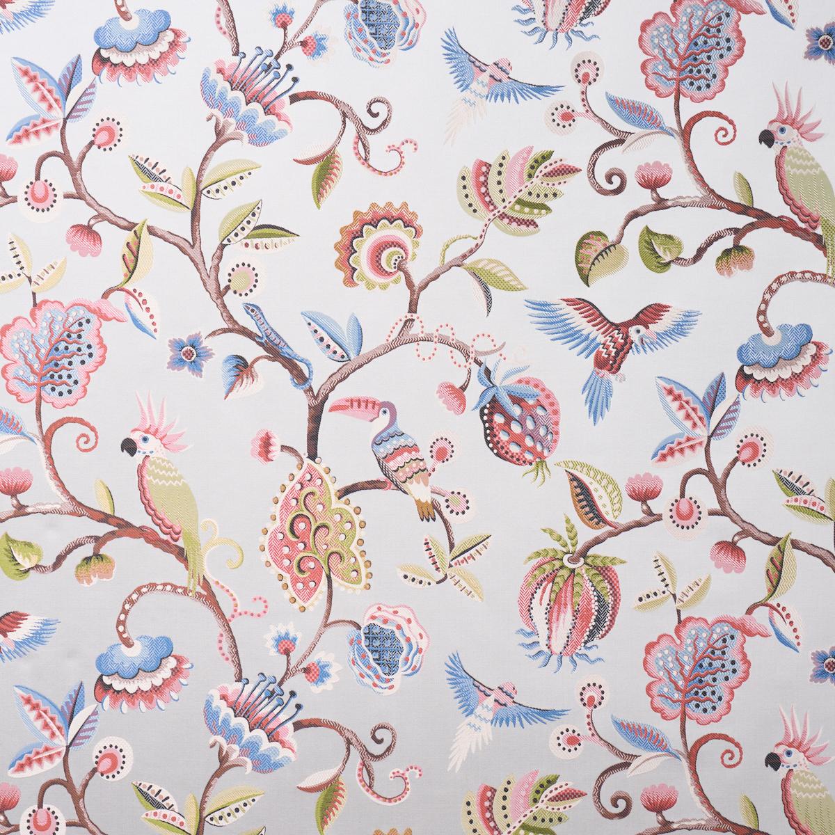 Schumacher Birds Of Paradise Woven Mist Fabric