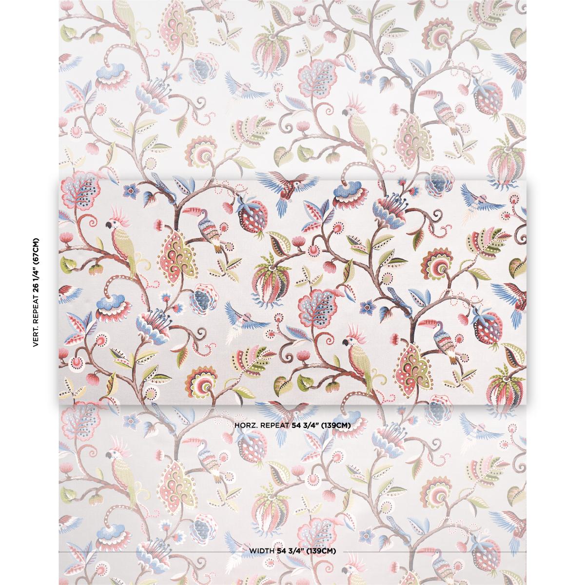 Schumacher Birds Of Paradise Woven Mist Fabric