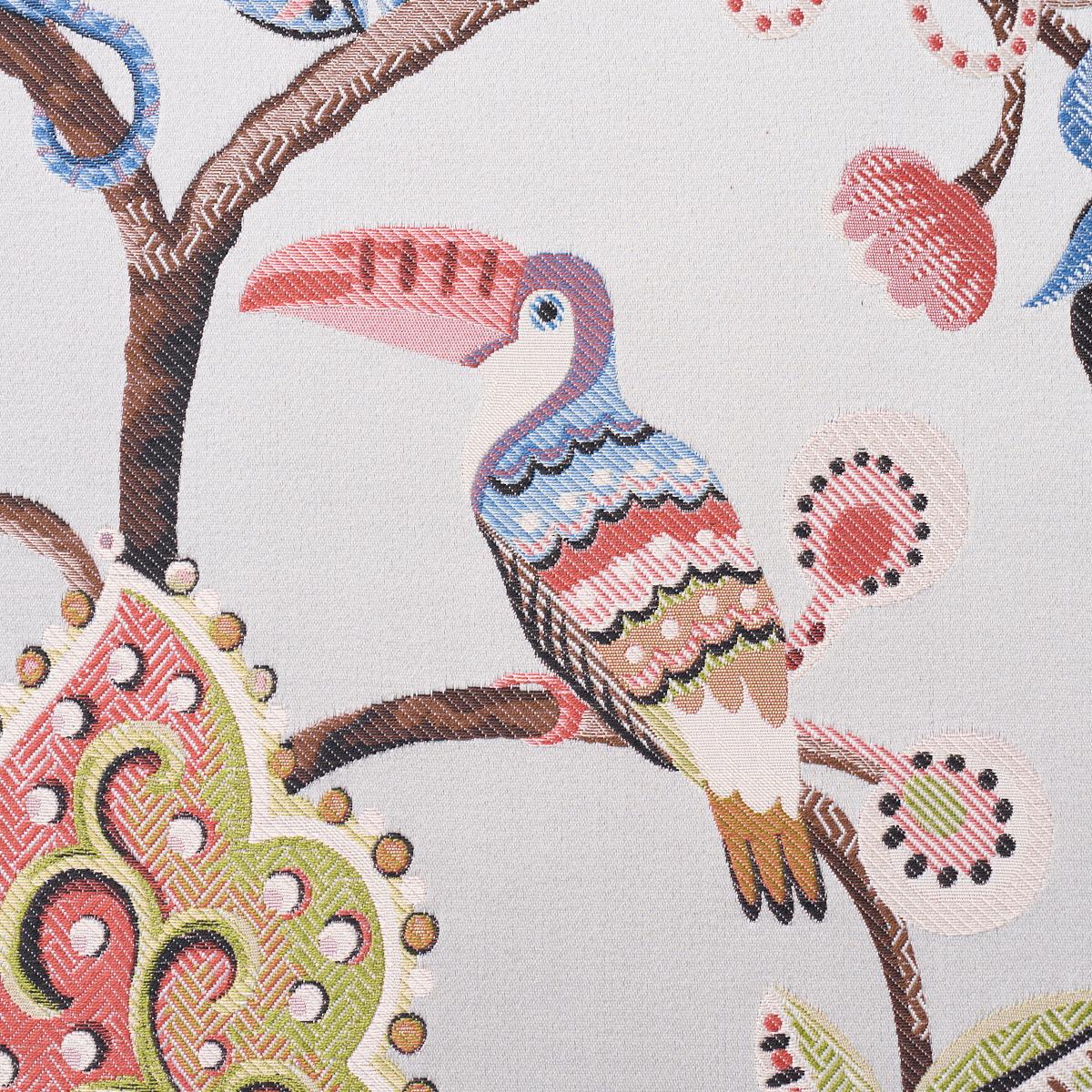 Schumacher Birds Of Paradise Woven Mist Fabric