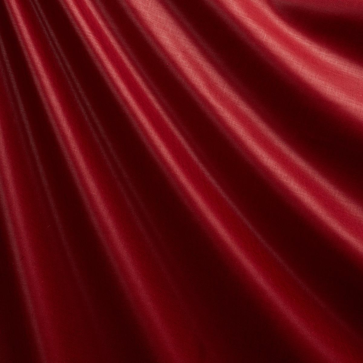 Schumacher Patent Linen Red Fabric