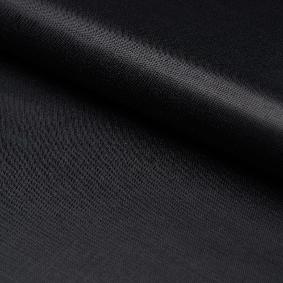 Schumacher Patent Linen Black Fabric
