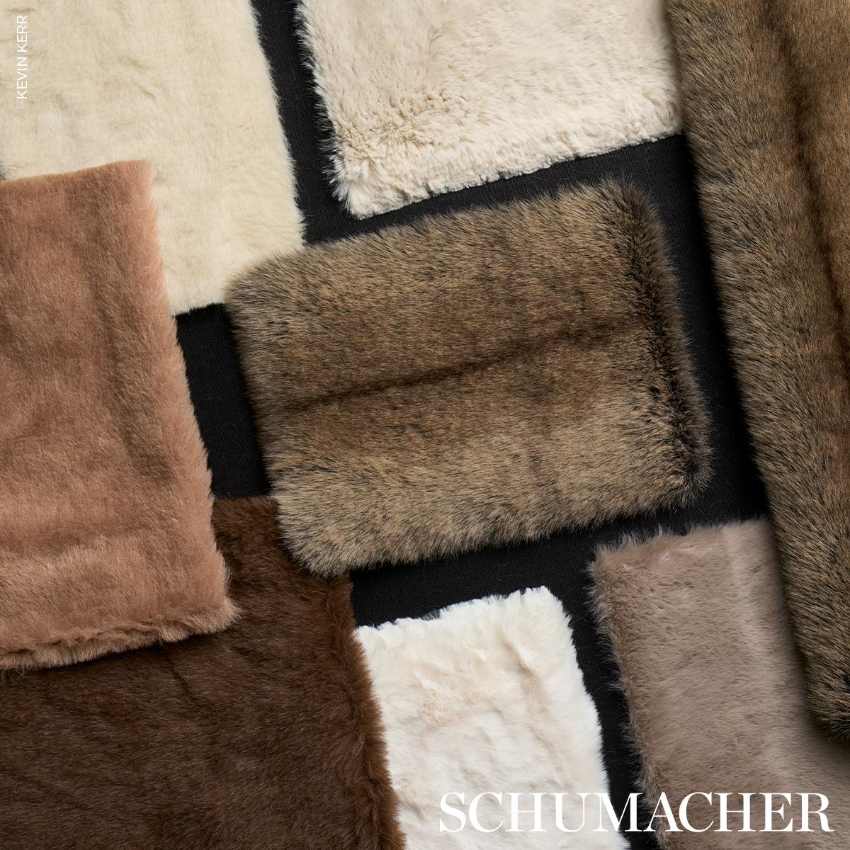Schumacher Verbier Faux Fur Chocolate Fabric