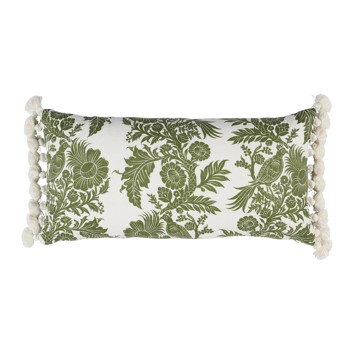 Schumacher Green 24" x 12" Raven Woods Pillow