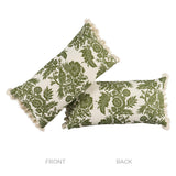 Schumacher Green 24" x 12" Raven Woods Pillow