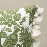 Schumacher Green 24" x 12" Raven Woods Pillow