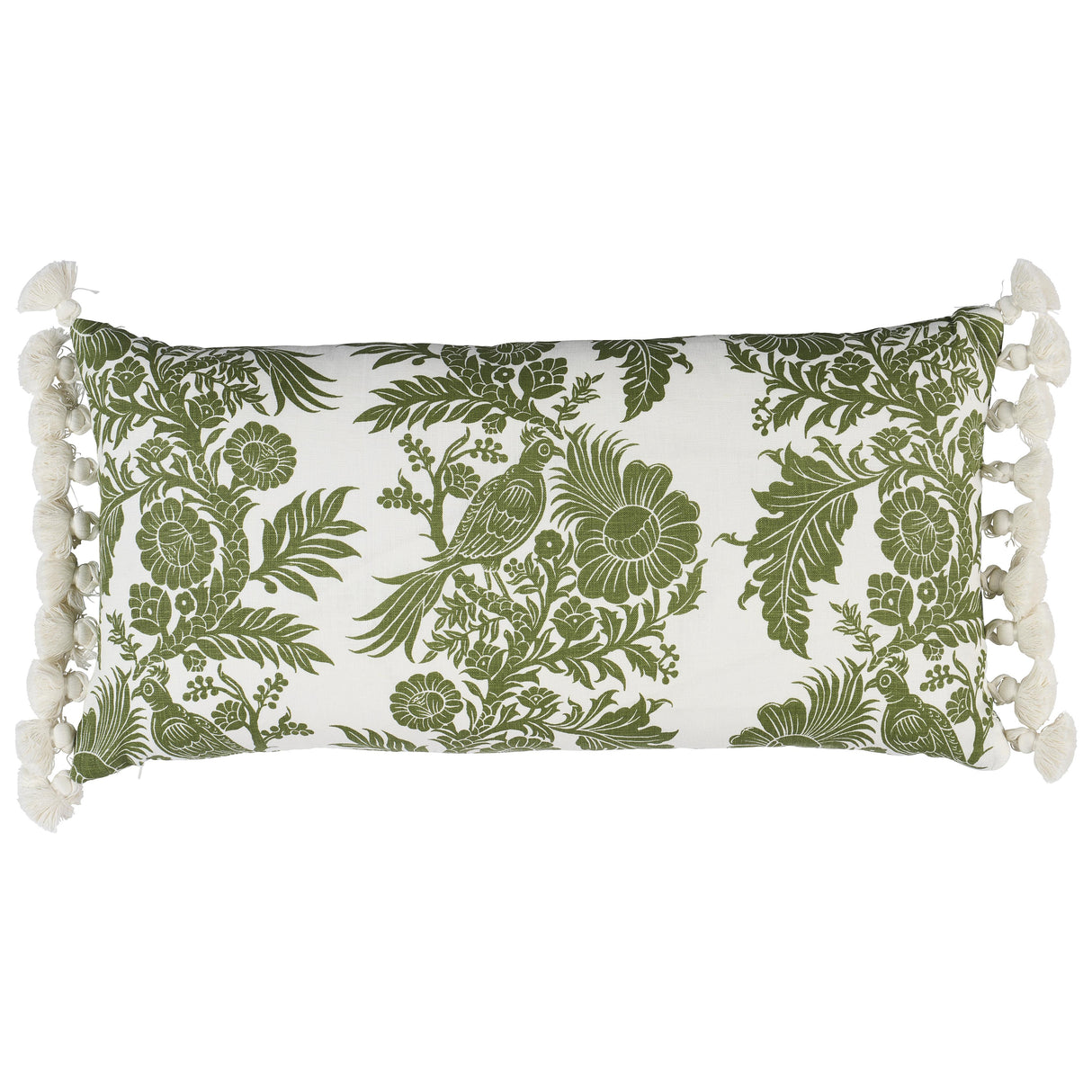 Schumacher Green 24" x 12" Raven Woods Pillow