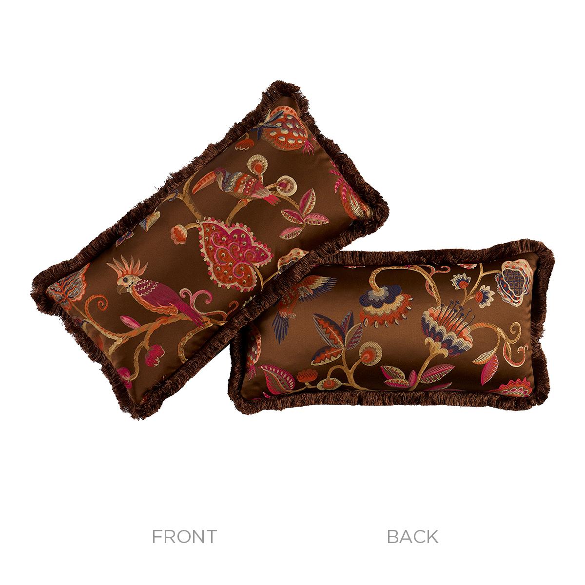 Schumacher Chestnut 24" x 12" Birds Of Paradise Pillow