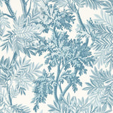 Sanderson Tapestry Trees Pottery Blue Wallpaper