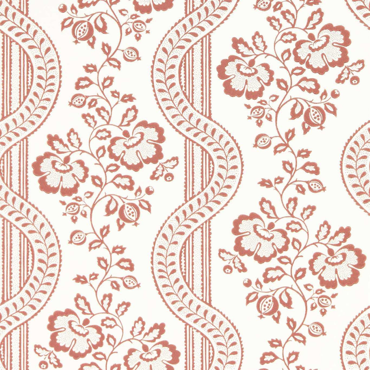 Sanderson Aubrey Fareham Red Wallpaper