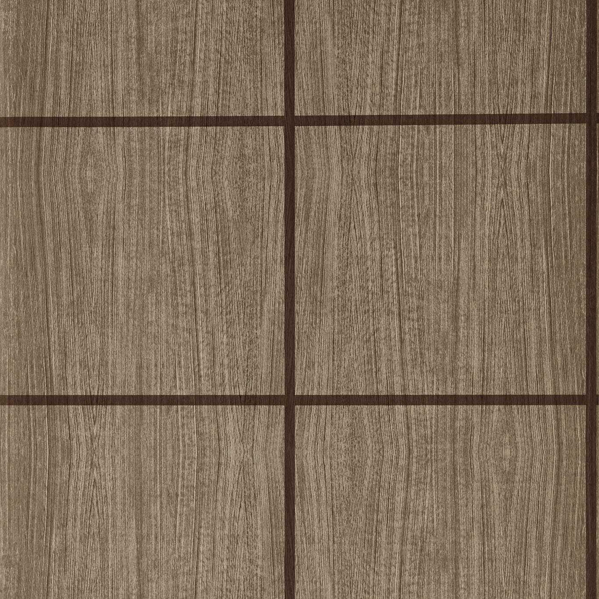 Harlequin Wood Blocks Walnut/Gloss Wallpaper