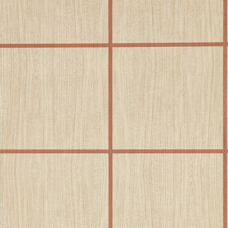 Harlequin Wood Blocks Oak/Terracotta Gloss Wallpaper