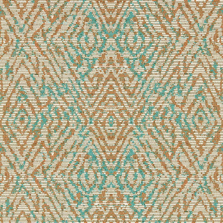 Harlequin Hansha Paprika/Teal Wallpaper