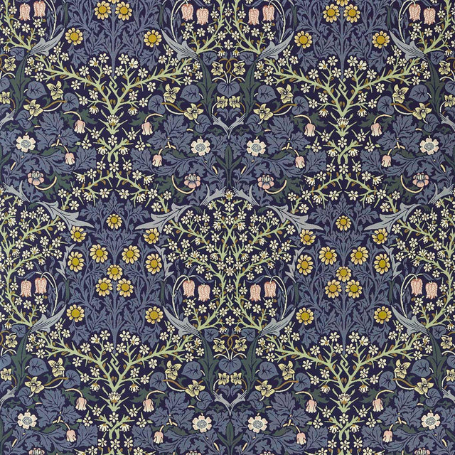 Morris & Co Blackthorn Weave Indigo Fabric