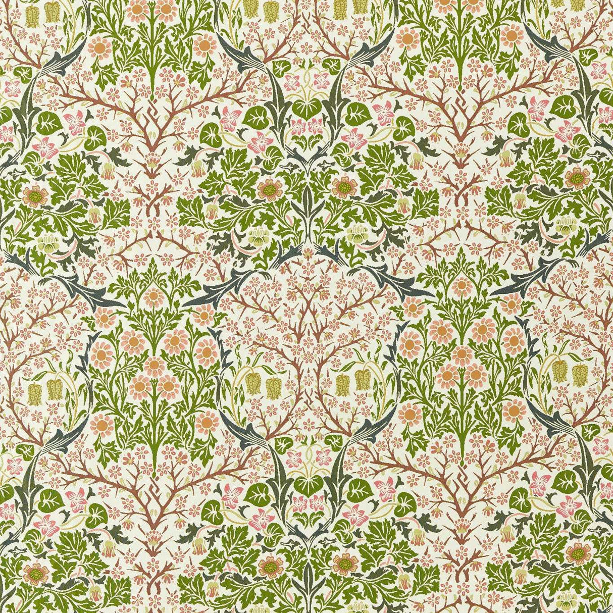 Morris & Co Blackthorn Weave Nettle/Clay Fabric