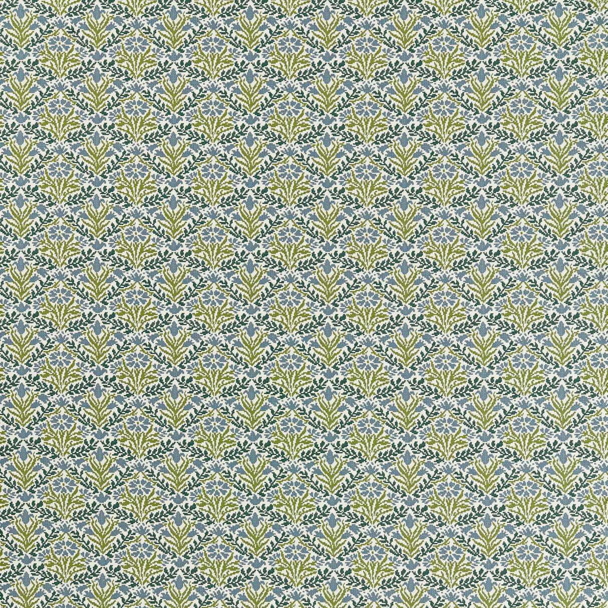 Morris & Co Bellflowers Weave Sky Blue/Forest Fabric