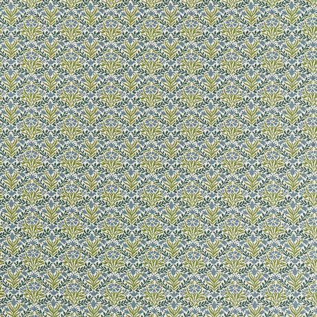 Morris & Co Bellflowers Weave Sky Blue/Forest Fabric