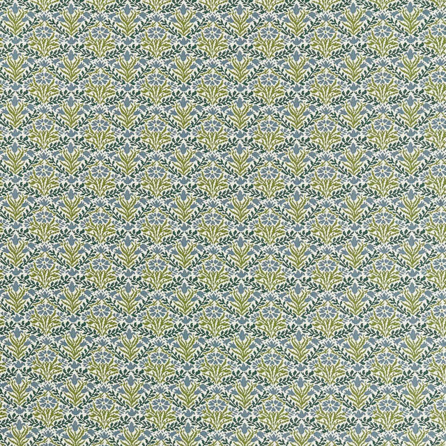 Morris & Co Bellflowers Weave Sky Blue/Forest Fabric