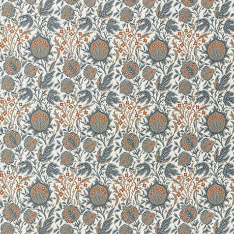 Morris & Co Elmcote Weave River Blue/Apricot Fabric