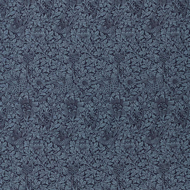 Morris & Co Bird & Anemone Weave Indigo Fabric
