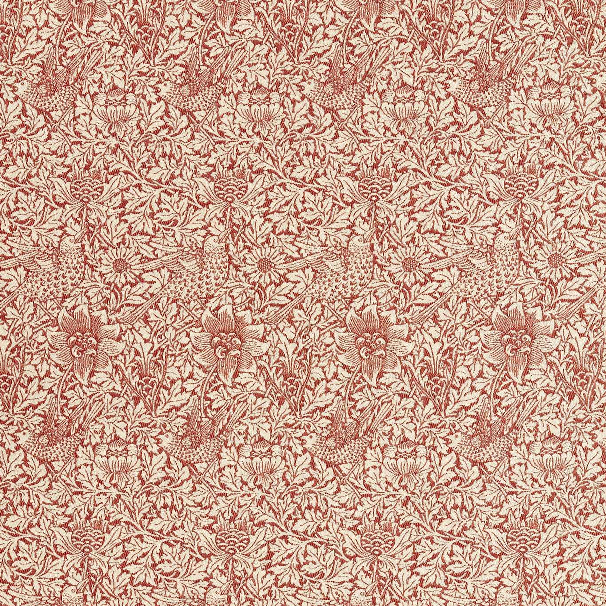 Morris & Co Bird & Anemone Weave Rose Fabric
