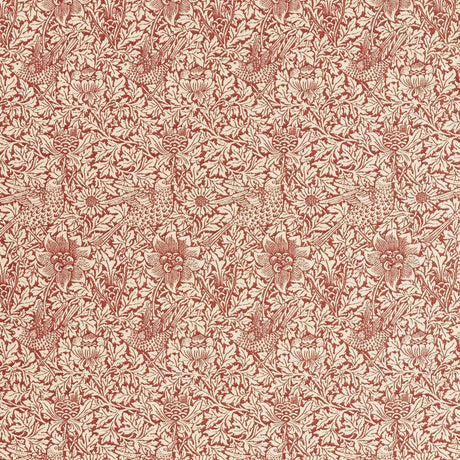 Morris & Co Bird & Anemone Weave Rose Fabric