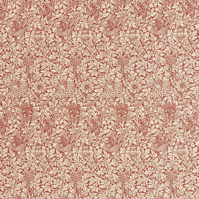 Morris & Co Bird & Anemone Weave Rose Fabric