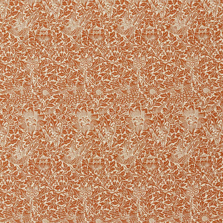 Morris & Co Bird & Anemone Weave Apricot/Linen Fabric