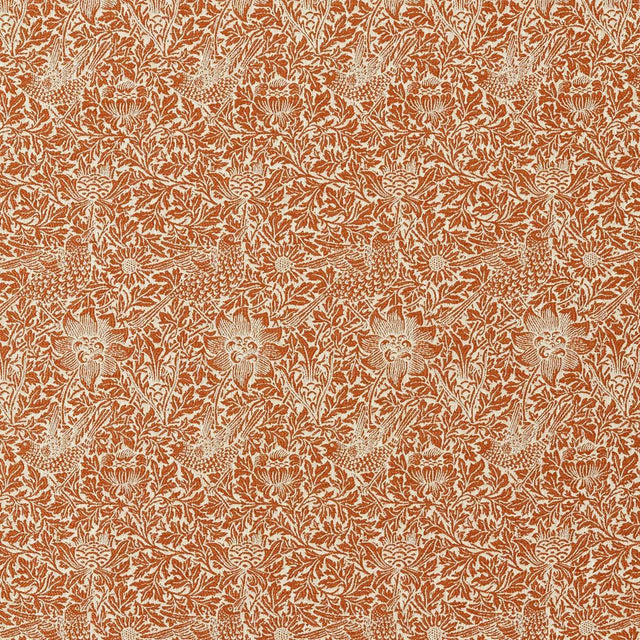 Morris & Co Bird & Anemone Weave Apricot/Linen Fabric
