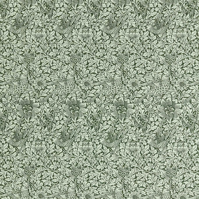 Morris & Co Bird & Anemone Weave Teal Fabric