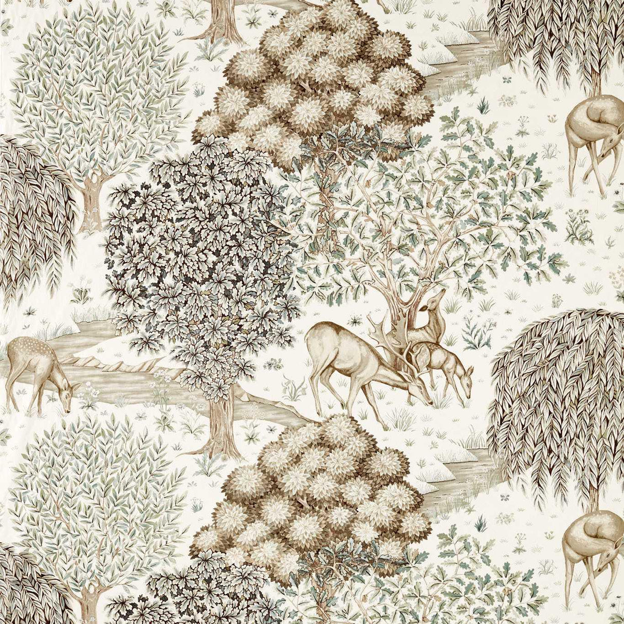 Morris & Co The Brook WW Sage/Linen Fabric