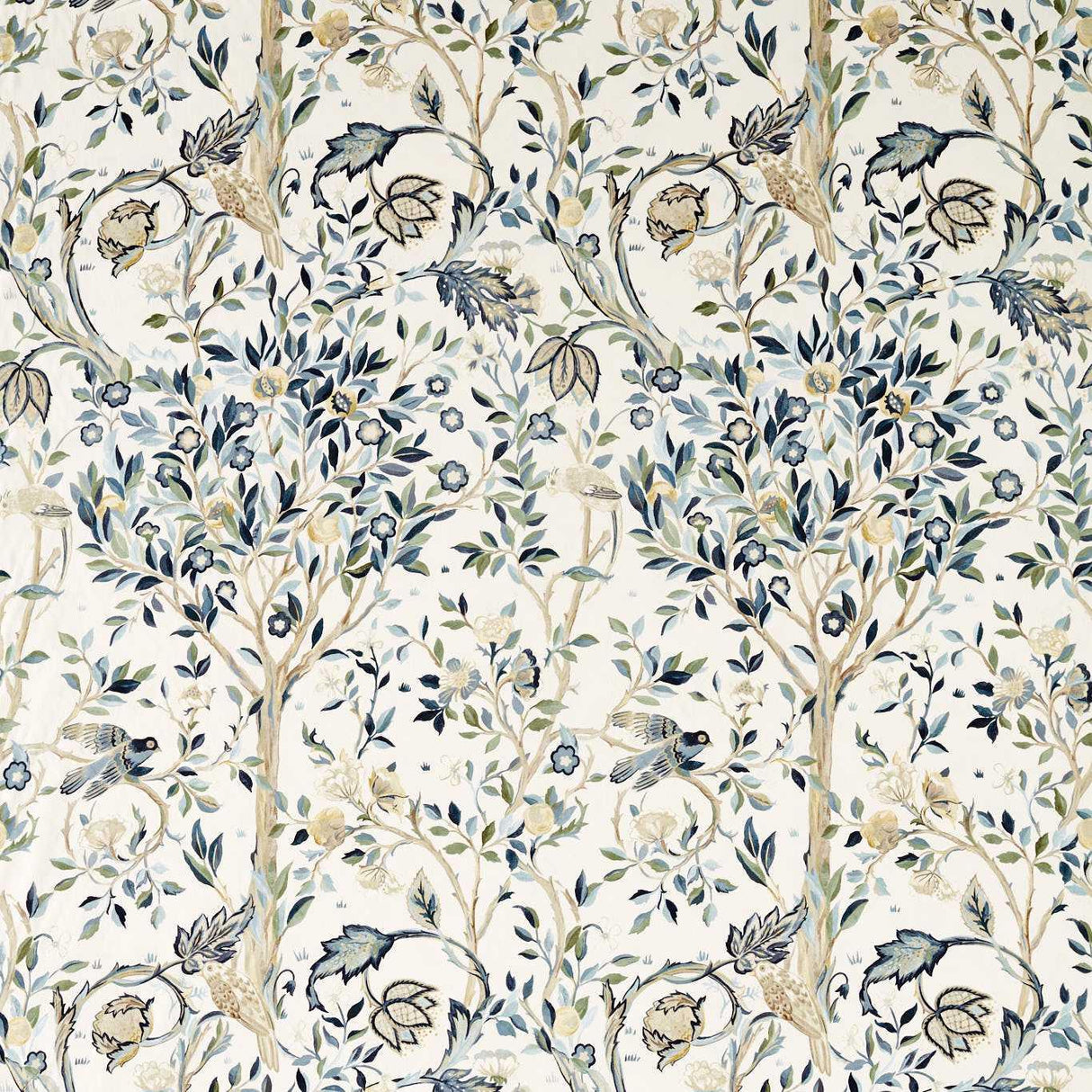 Morris & Co Melsetter WW Indigo/Sage Fabric