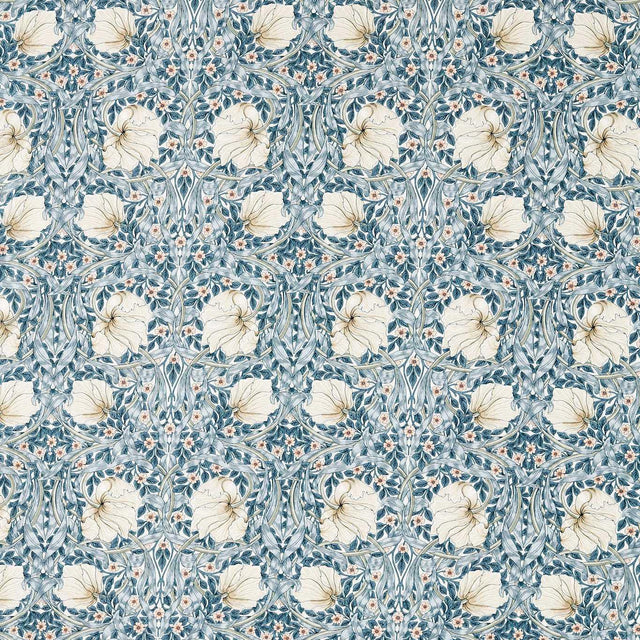 Morris & Co Pimpernel WW Blue/Coral Fabric