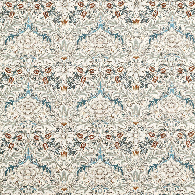 Morris & Co Simply Severn WW Sage Leaf/Tan Fabric
