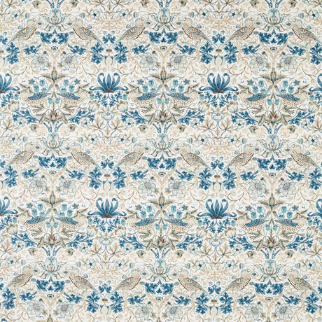 Morris & Co Strawberry Thief WW Mineral Blue/Linen Fabric