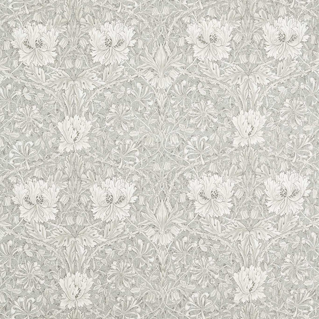 Morris & Co Pure Honeysuckle & Tulip WW Soft Mint/Grey Fabric