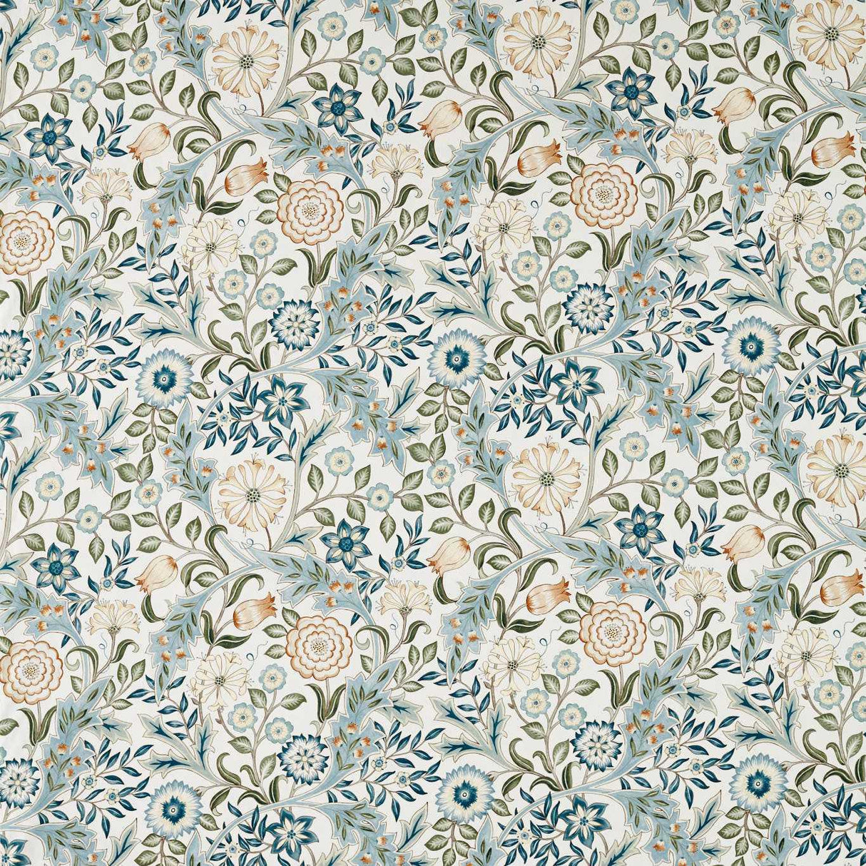 Morris & Co Wilhelmina WW Soft Blue/Peach Fabric
