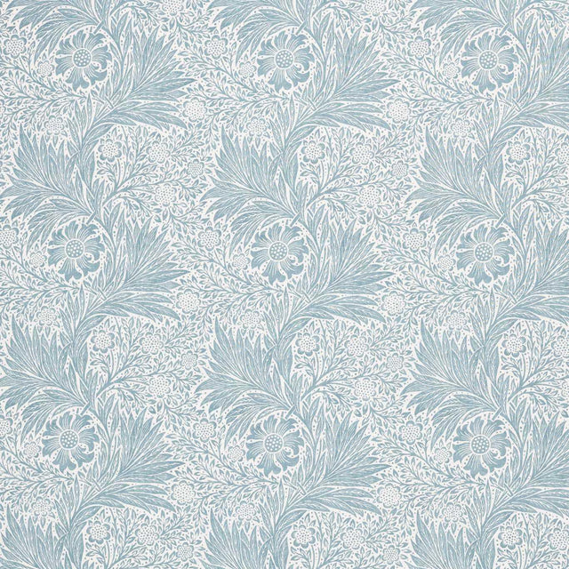 Morris & Co Pure Marigold Sheer WW Soft Blue Fabric