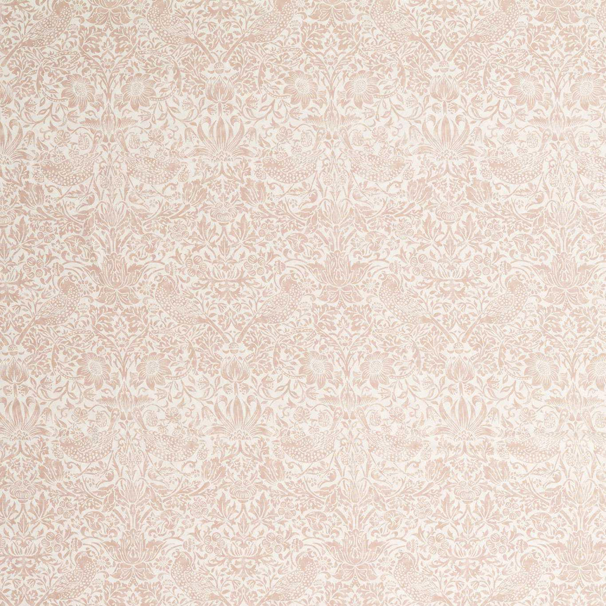 Morris & Co Pure Strawberry Thief Sheer WW Blush Fabric