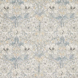 Morris & Co Pure Honeysuckle & Tulip Sheer WW Soft Blue/Linen Fabric