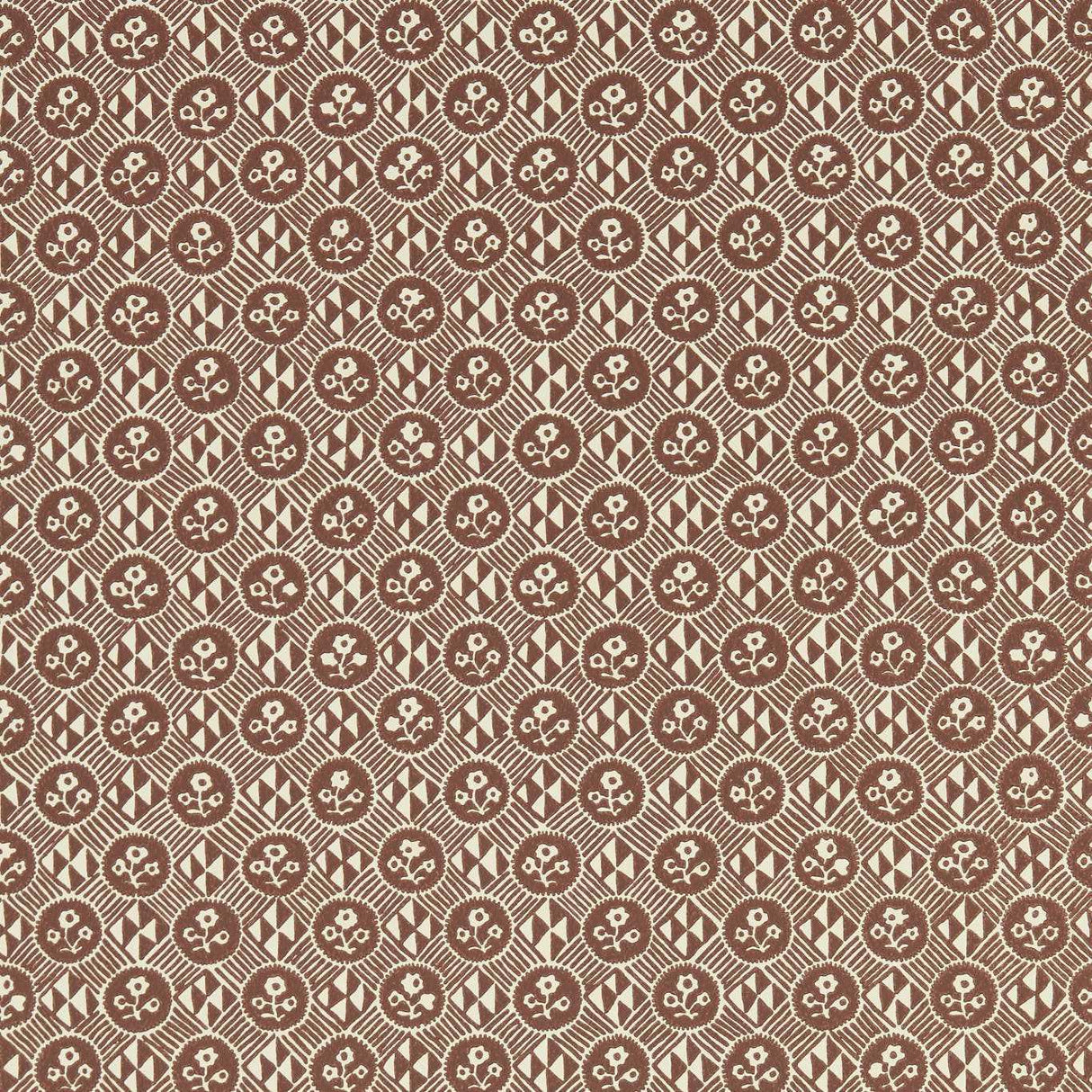 Zoffany Diamonds & Flowers Bordeaux Wallpaper