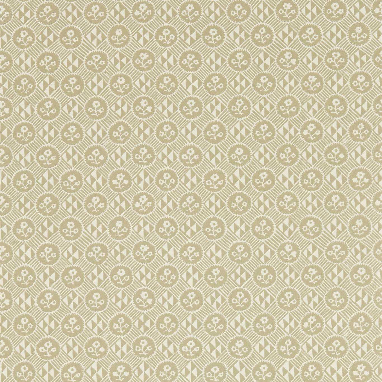 Zoffany Diamonds & Flowers Linen Wallpaper
