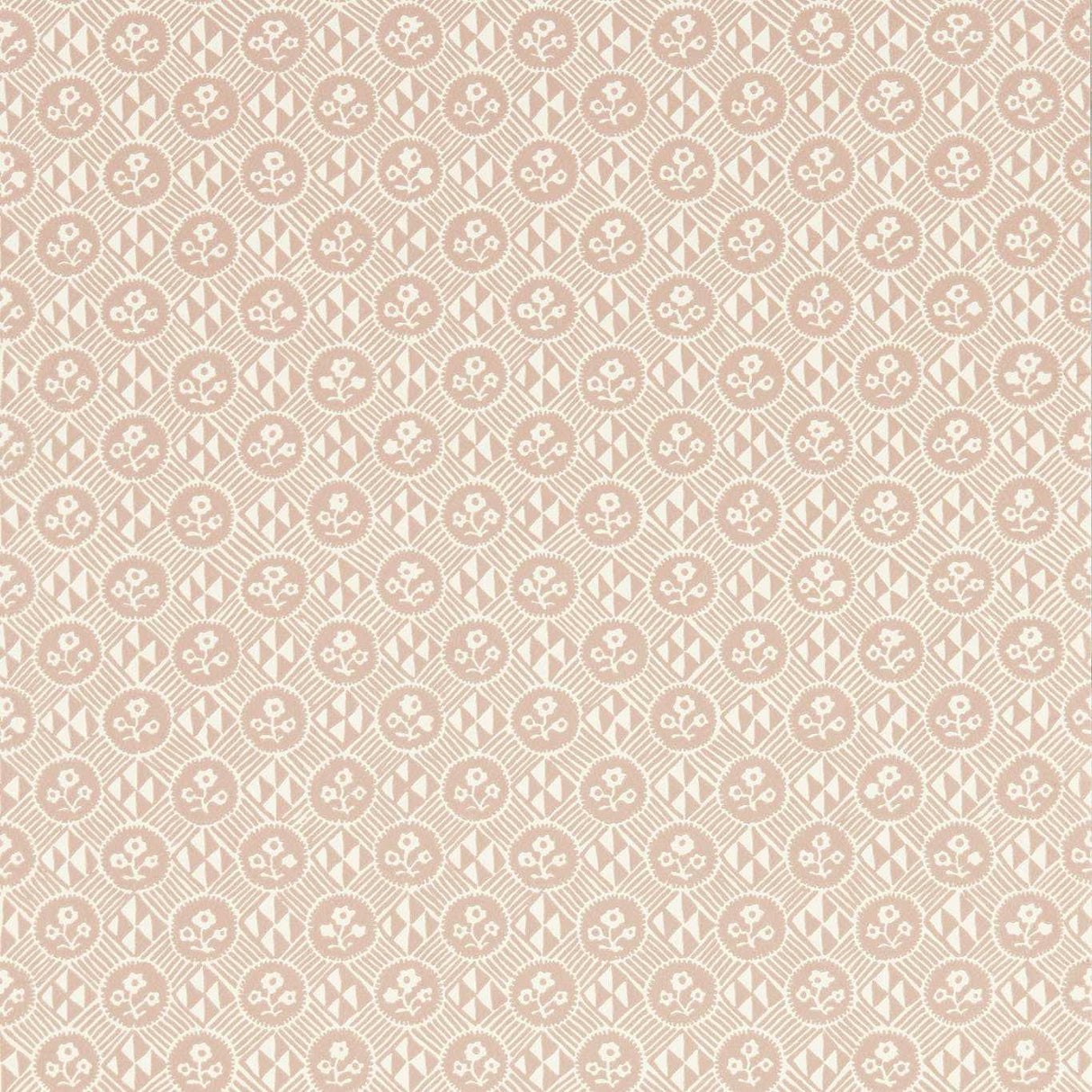 Zoffany Diamonds & Flowers Tuscan Pink Wallpaper