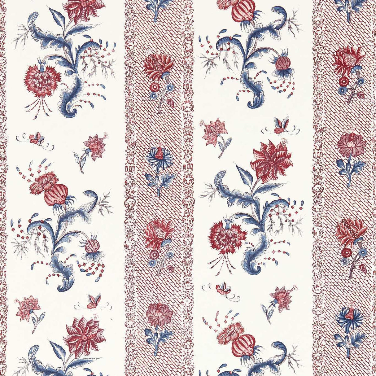 Zoffany Papaver Stripe Indigo/Madder Wallpaper