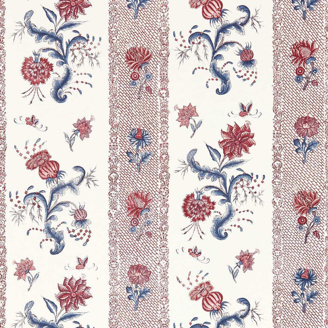 Zoffany Papaver Stripe Indigo/Madder Wallpaper