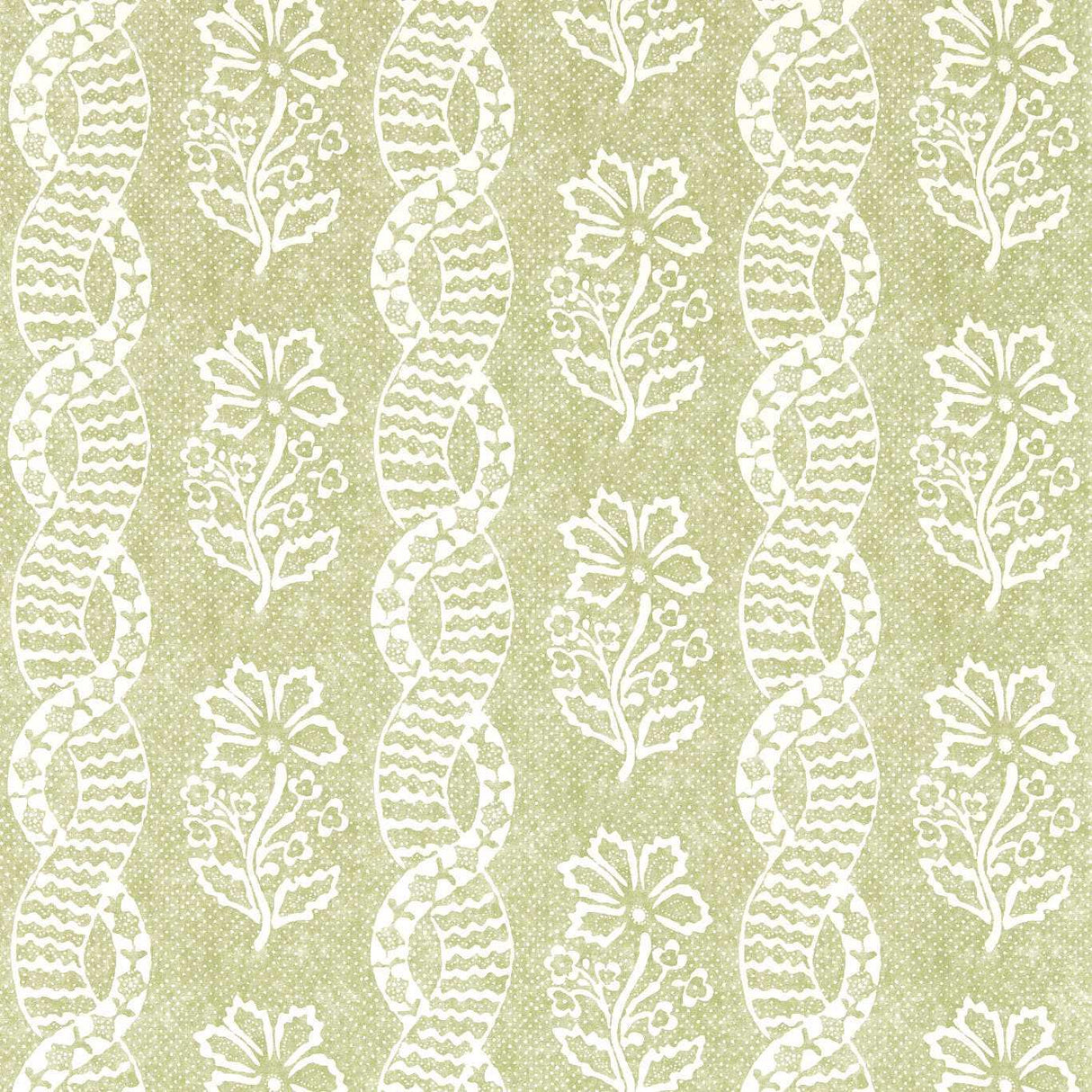 Zoffany Dabu Stripe Pale Olive Wallpaper