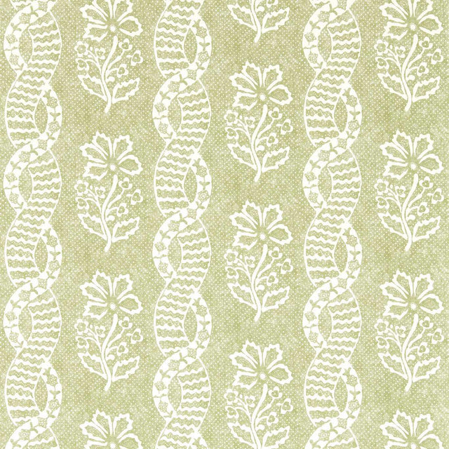 Zoffany Dabu Stripe Pale Olive Wallpaper