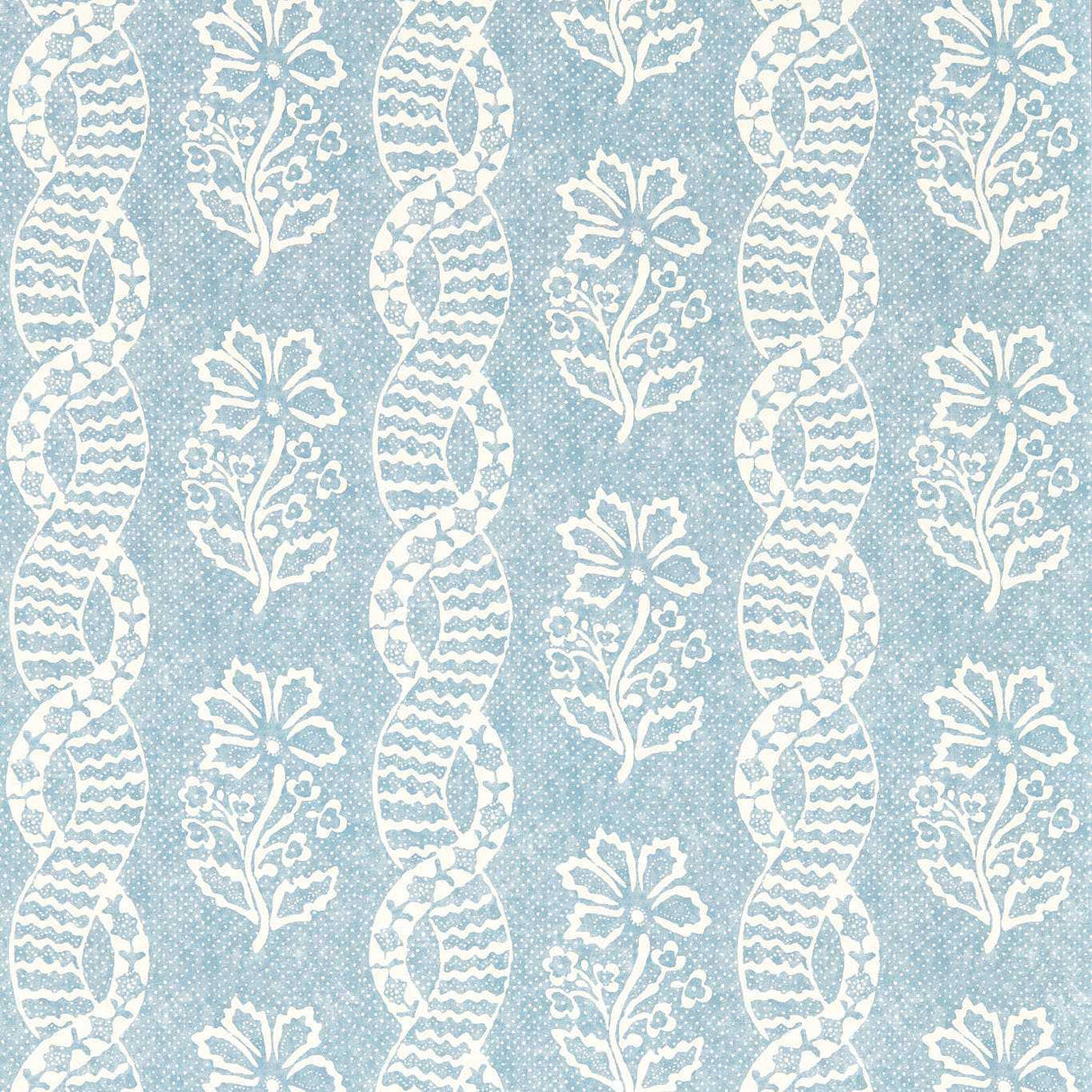 Zoffany Dabu Stripe Wedgwood Blue Wallpaper